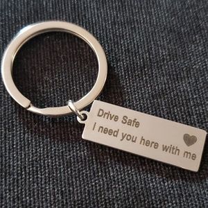 ❤Custom Drive Safe Engraved Keyring (Silver)❤